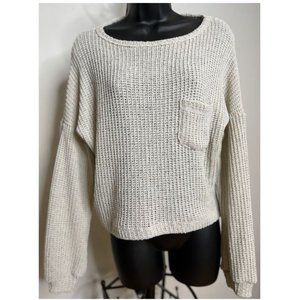 Seven Sisters Womens Boat Neck Knit Sweater Ribbed Cuff Long Sleeve Size S